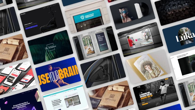 Collage de proyectos de branding de HAKI