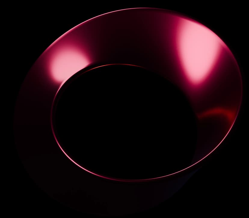 Banda de Möbius en 3D, en rojo metalizado