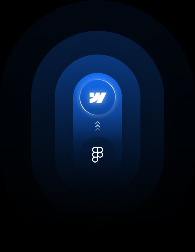 Logos de Figma y Webflow unidos por una flecha