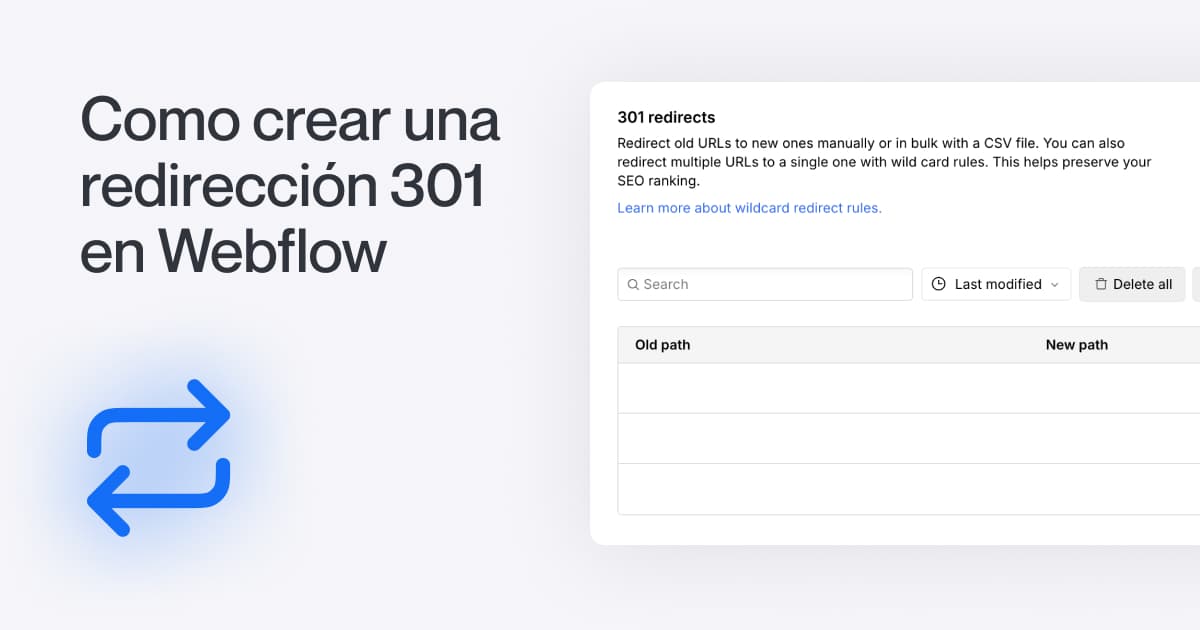 How to create a 301 redirect in Webflow
